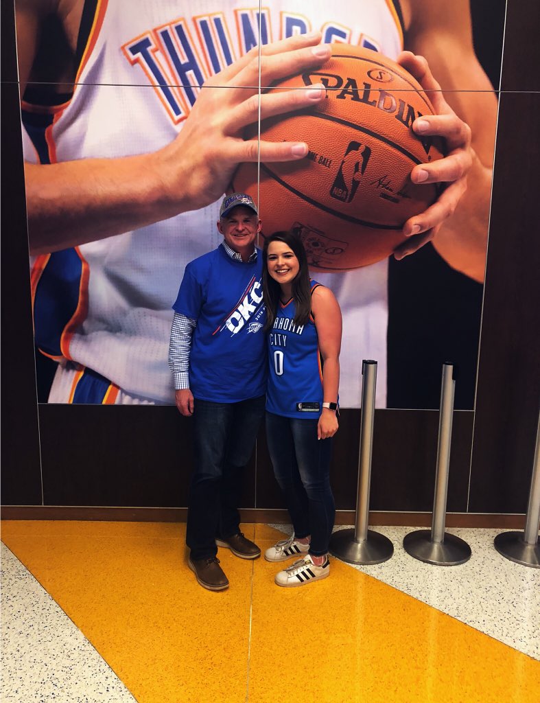 Dwordy's tweet photo. Prom Saturday, OKC Thunder today, 17 tomorrow with @cculaura. Fun weekend #memoriesmade https://t.co/2p1zihFEZm