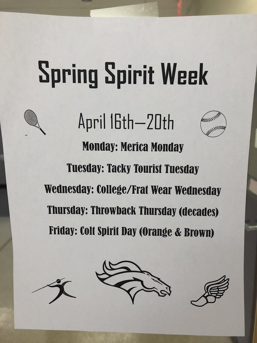 2018Crhs's tweet photo. spring spirit week starts off TOMORROW with Merica Monday! Wear red white and blue to show your school spirit!! https://t.co/g7PS9PpE3Z