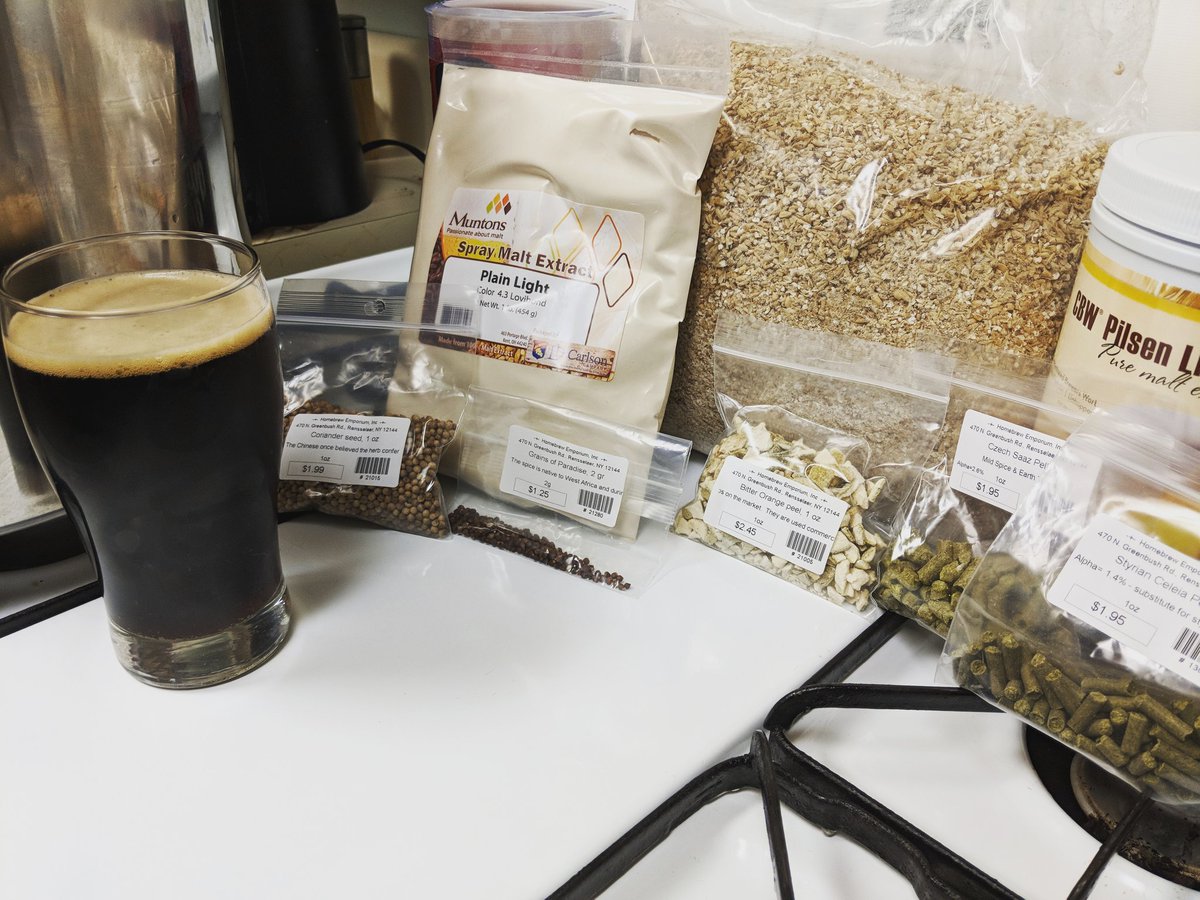 QueenOfHopsBlog's tweet photo. Having a homebrew while we homebrew! Enjoying our Scotch ale from a few months ago. Can you guess what we are brewing up this time?
#homebrewing #scotchale #craftbeer #girlswhobrewbeer #homebrewers #homebrew @HomebrewAssoc #queenofhops #partialmash #beer #SundayFunday #beernerd https://t.co/i3UrFV6TuE