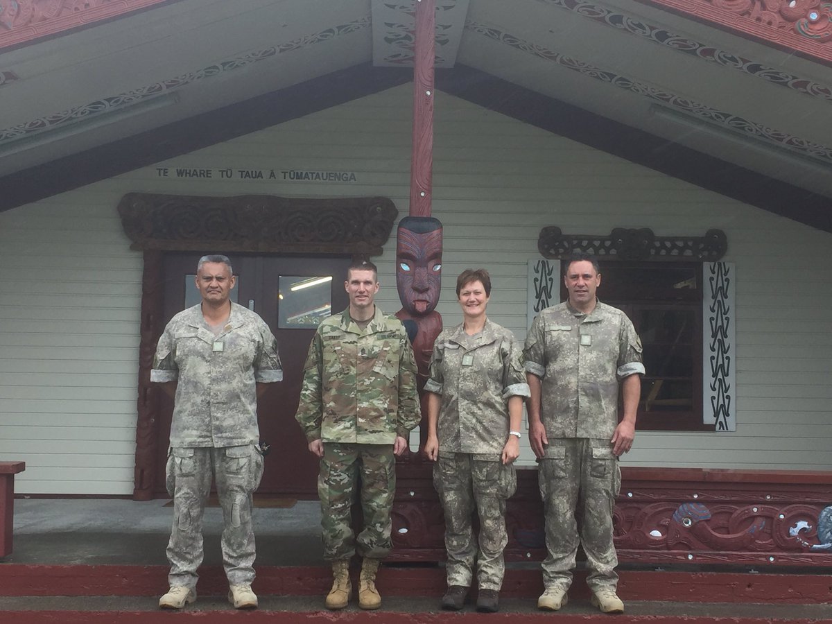 DaleWetere's tweet photo. TRADOC (NZ) and SMA Clive Douglas hosted SMA Daniel Dailey US Army, today at the NZ Army Marae https://t.co/QtyjJtaT63