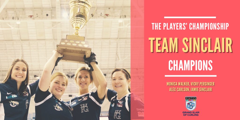 TeamJSinclair's tweet photo. The feeling of being the first @usacurl team to win a @grandslamcurl event? Amazing! It was a tough road but we beat a lot of incredible teams and are incredibly proud to win this one!! #TeamSinclair #curling #GSOC https://t.co/Iw9RjETk1S