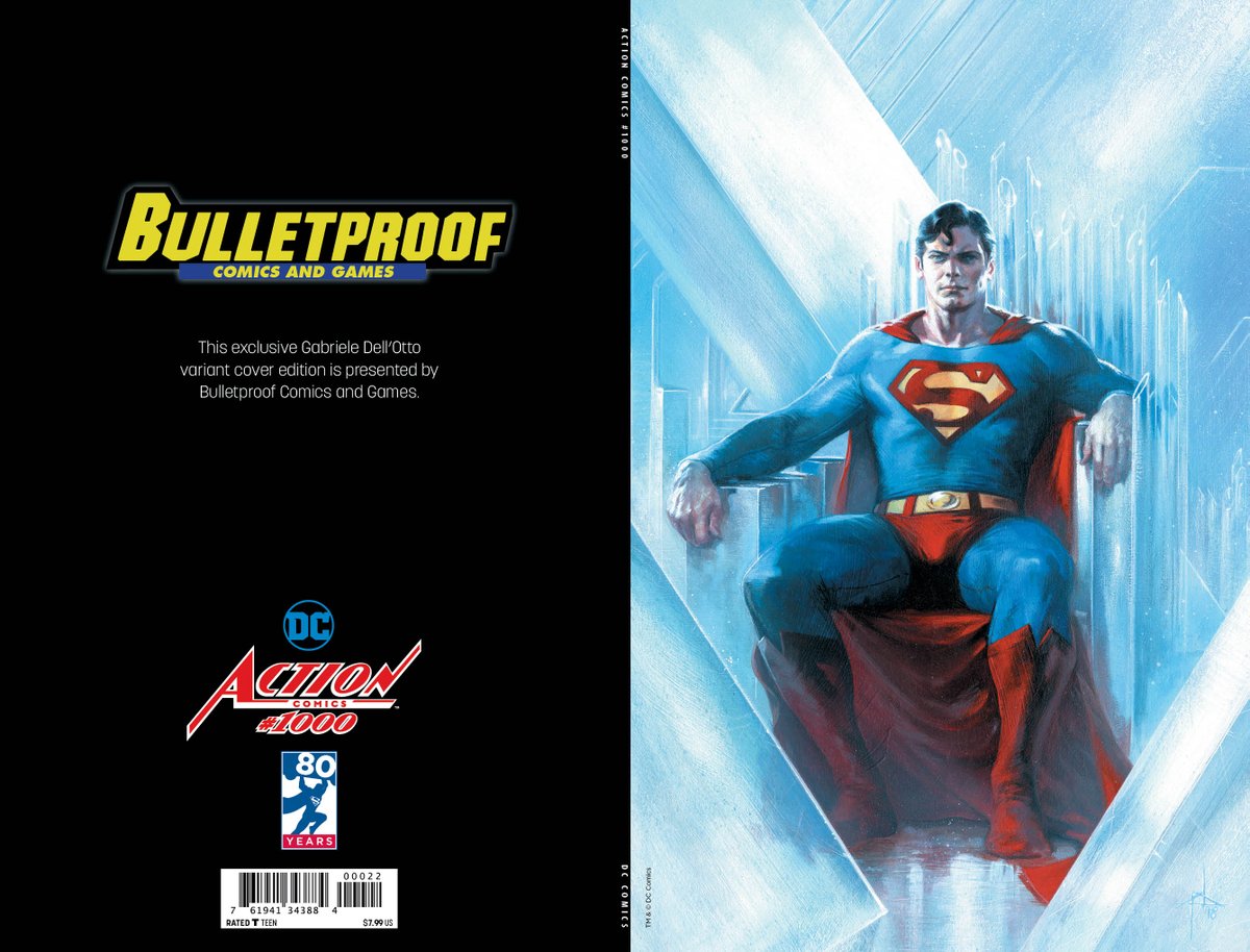 #Action1000 by Gabriele Dell'Otto, perhaps the greatest modern painter of our generation, has painted an iconic image for #Bulletproofcomics ! Thank You <a href="/DCComics/">DC Comics</a> This book comes out in 72 hours. Pre-order you copy @ bulletproofcomix.com
