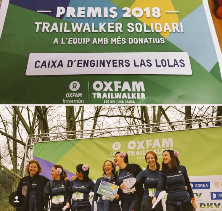 LasLolas_CE's tweet photo. Gràcies! Gracias! Caixa d’Enginyers Las Lolas, el equipo con más donativos! Y además finalizamos los 100km 💪🏻💃🏼UN GRAN EQUIPO
Gracias @OxfamIntermon @OITrailwalker @CaixaEnginyers 

#trailwalker2018 #100Km1Causa https://t.co/9EYV6vNViw