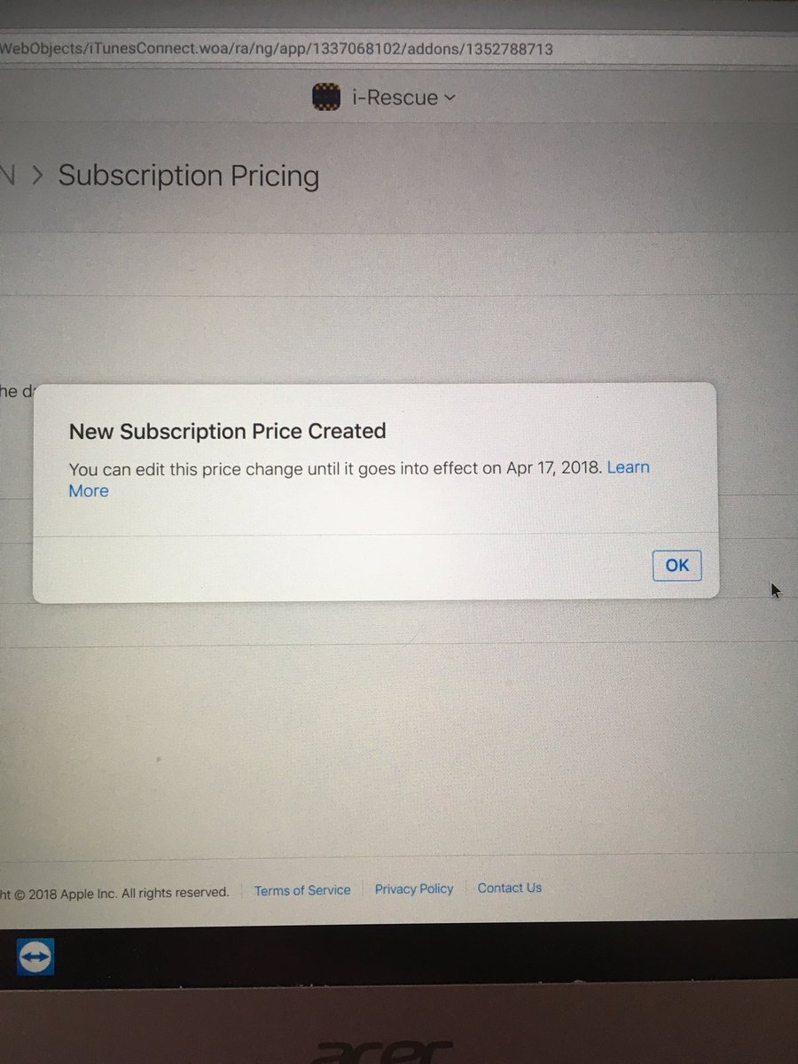 iRescue_app's tweet photo. I set the iOS subscription to 99p instead of 79p by mistake. We have been notified of this by a user and have corrected this which will come into affect tomorrow. All existing subscriptions will be reduced to the lower price. Apologies for this, A genuine mistake on my part. https://t.co/KwYlecW1G8
