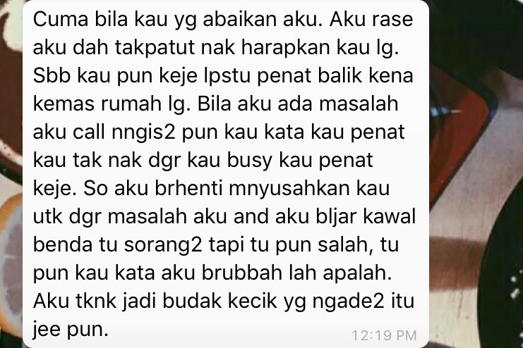 matpiahdoh's tweet photo. Aku tak salahkan siapa2. Aku salahkan diri aku je. Silap aku abaikan dia, silap aku ajar dia untuk hidup tanpa aku. Guys, never ignore your girl. Hargailah selagi dia masih ada. https://t.co/fvwHSwIr9u