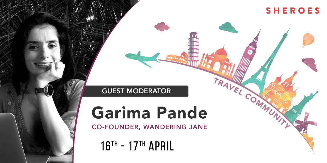 sheroes's tweet photo. Our Travel Community has thousands of Sheroes yearning to travel solo. So, we got travel entrepreneur Garima Pande, Founder of @wanderwithjane to chat with our community on how it's done! Quiz Garima &amp; join the conversation here: https://t.co/bfiIXPurhU https://t.co/IjJjgGwHrF