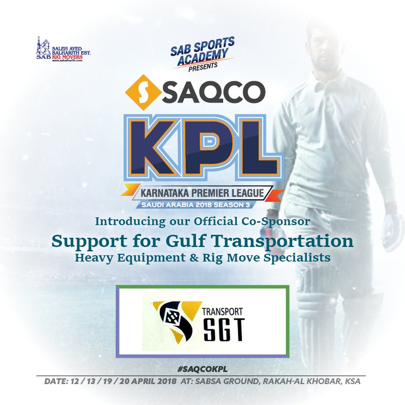 SabSports's tweet photo. Introducing our Official Co-Sponsor #Support for Gulf Transportation #Heavy Equipment &amp; Rig Move Specialists 
#SabSports Academy Presents, #SAQCO KPL Ses 3 KSA. https://t.co/kuPV8A9JL1