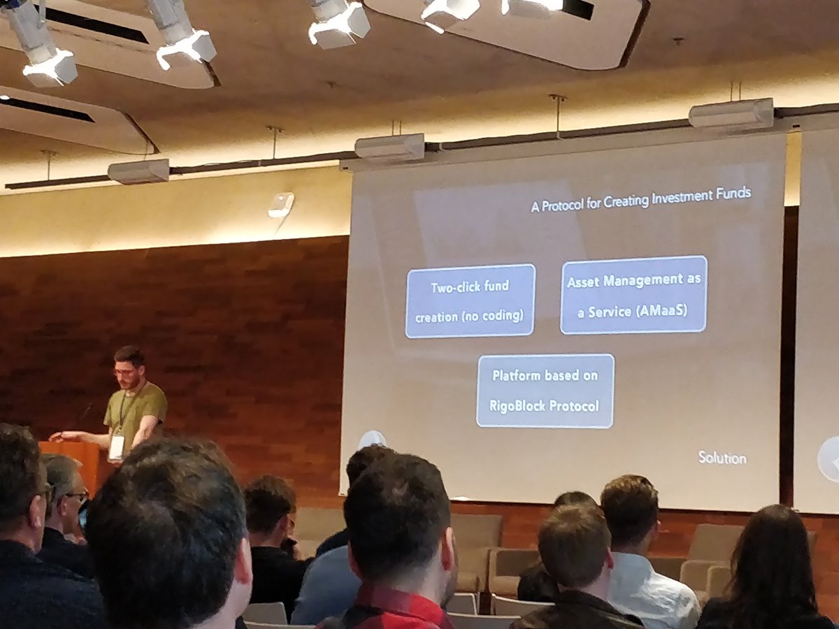 tokenmarket's tweet photo. @RigoBlock - decentralised fund network with proof-of-performance, presented in #crypto42 by @escursionista - putting blockchain in work and force transparency and cost effectiveness https://t.co/NePtK2h25Z