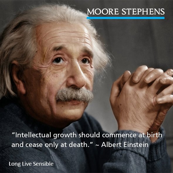 MooreSAfrica's tweet photo. “Intellectual growth should commence at birth and cease only at death.” ~ Albert Einstein #MSSA #MondayMotivation https://t.co/ChH6Cc3gv0