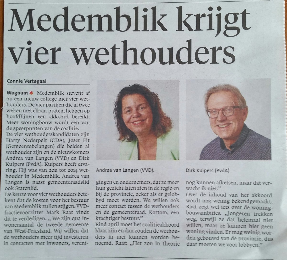 Coalitie onderhandelingen bijna afgerond. Na ruim 10%stemmenwinst en behoud van 2 zetels nu <a href="/dirk_kuipers/">Dirk Kuipers</a> beoogd wethouder in nieuwe college <a href="/GemMedemblik/">Gemeente Medemblik</a> <a href="/PvdA/">Partij van de Arbeid</a> #pvda <a href="/PvdA_Medemblik/">PvdA Medemblik</a> <a href="/PVDAVandaag/">PVDAVandaag</a>