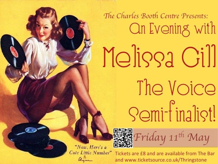 Thringstone2's tweet photo. Coming to Thringstone next month is Melissa Gill who has been on TV's The Voice.  All details on attached poster. https://t.co/cdX8CLKRB6
