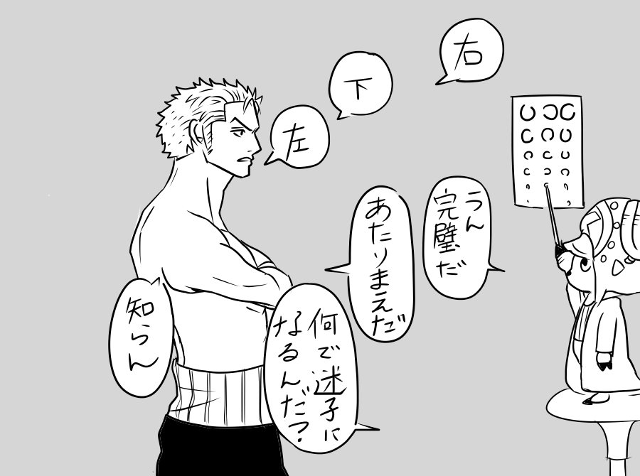 シュウカ 秀華 Twitterissa チョッパー先生の健康診断を受けるゾロ