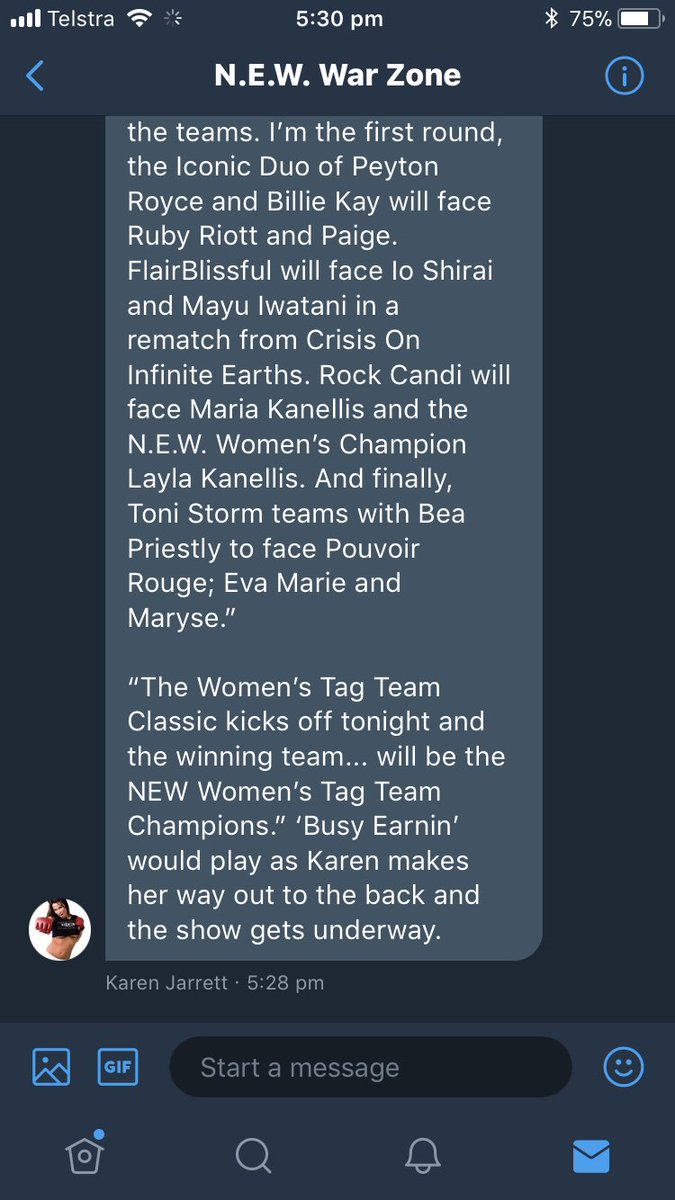General Manager <a href="/WeKarenALot/">Karen Jarrett, CEO -Parody-</a> opened the show to announce that the next PPV will be called Injustice. @ArrogantDespise vs <a href="/RulingTheAList/">A-Lister {Fake}</a> and <a href="/BombshellLay/">Layla KanELlis (Fan Page/Parody)</a> vs <a href="/SuchSweetCandi/">#RockCandiRocks (Fan Page)</a> will headline the show. 

Karen also announced the brackets for the N.E.W. Women’s Tag Team Classic.