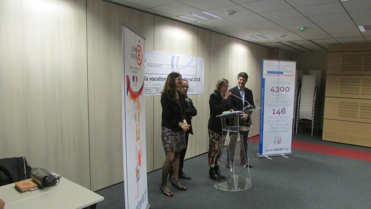 CcefComite's tweet photo. Discours de la présidente du Comité Territorial des CCEF Languedoc – Roussillon Dominique ANDREANI à la cérémonie de la remise des PRIX « Vocation à l'International » le 12 Avril 2018 à la CCIR Occitanie en présence du Rectorat . https://t.co/SKM7114lzT