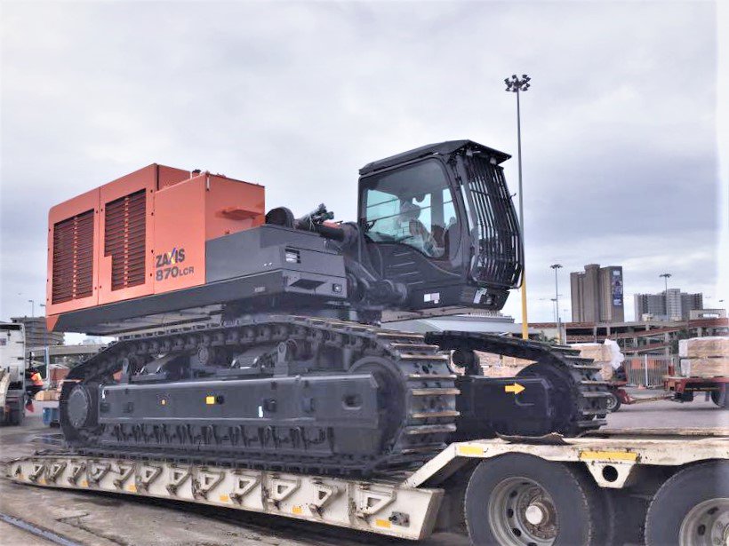 DEM_Group's tweet photo. Two brand new @HitachiCME ZX870 on the way to Lubumbashi, DRC.
#DEMGroup #DEMDRC #HitachiConstruction https://t.co/zFPNoK8Ick