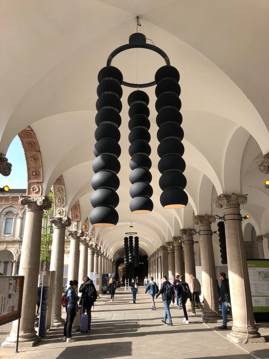 GianniRomandini's tweet photo. Sunny day in Milan and we’re ready. Discover #Guzzini Light collection at Universita’ Statale #internifuorisalone https://t.co/t8G25EfK2A