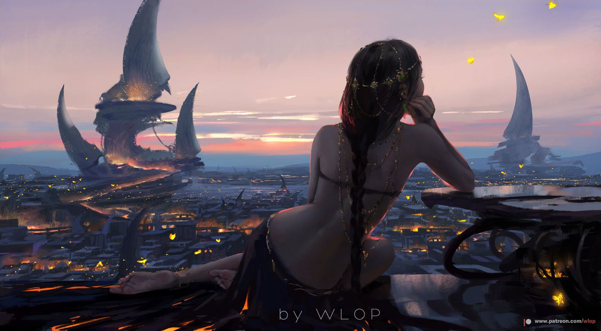 Wlop 4k Wallpaper Original File Brush Set And Painting Process Video Will Be Provided To Supporters On My Patreon T Co Raimjcx6rt T Co Hg43f6snff