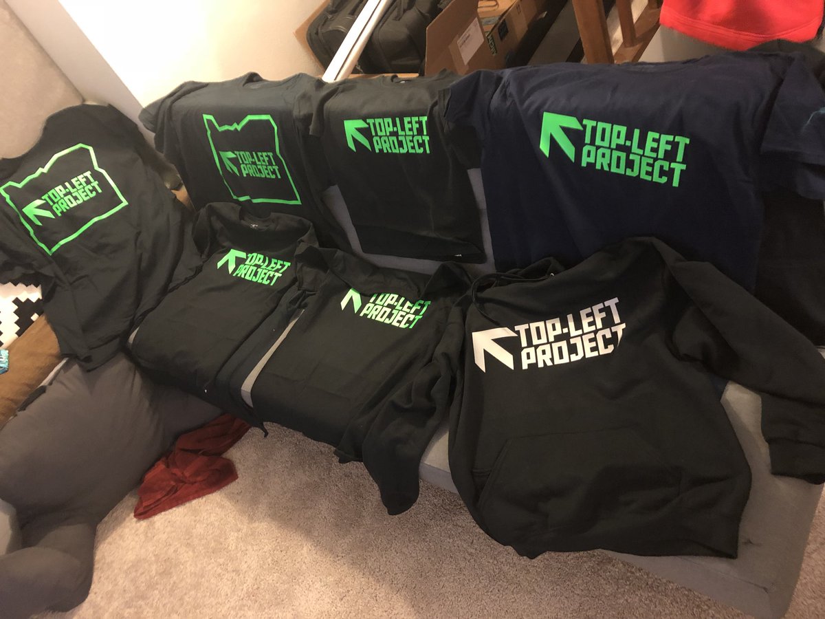 TopLeftProject's tweet photo. It’s been a long road, but finally have my own merch!!!! #TopLeftProject #merchgame https://t.co/5lEXign2di