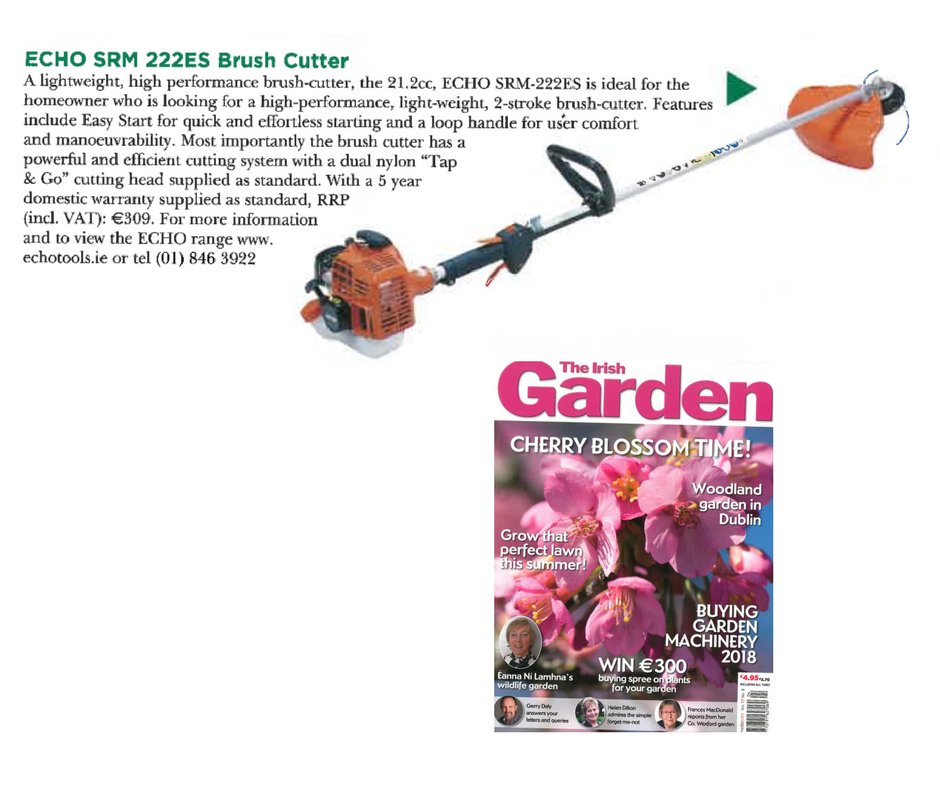 IrishFarmGM's tweet photo. This month https://t.co/kHCa5tjBTh &amp; The Irish Garden magazine features our fantastic ECHO SRM 222ES #Brush Cutter. For our full range of ECHO brush cutters go to our new website https://t.co/yvQSQL130H 
Don't forget to check out the April edition of The Irish Garden https://t.co/aGsl62wNZx