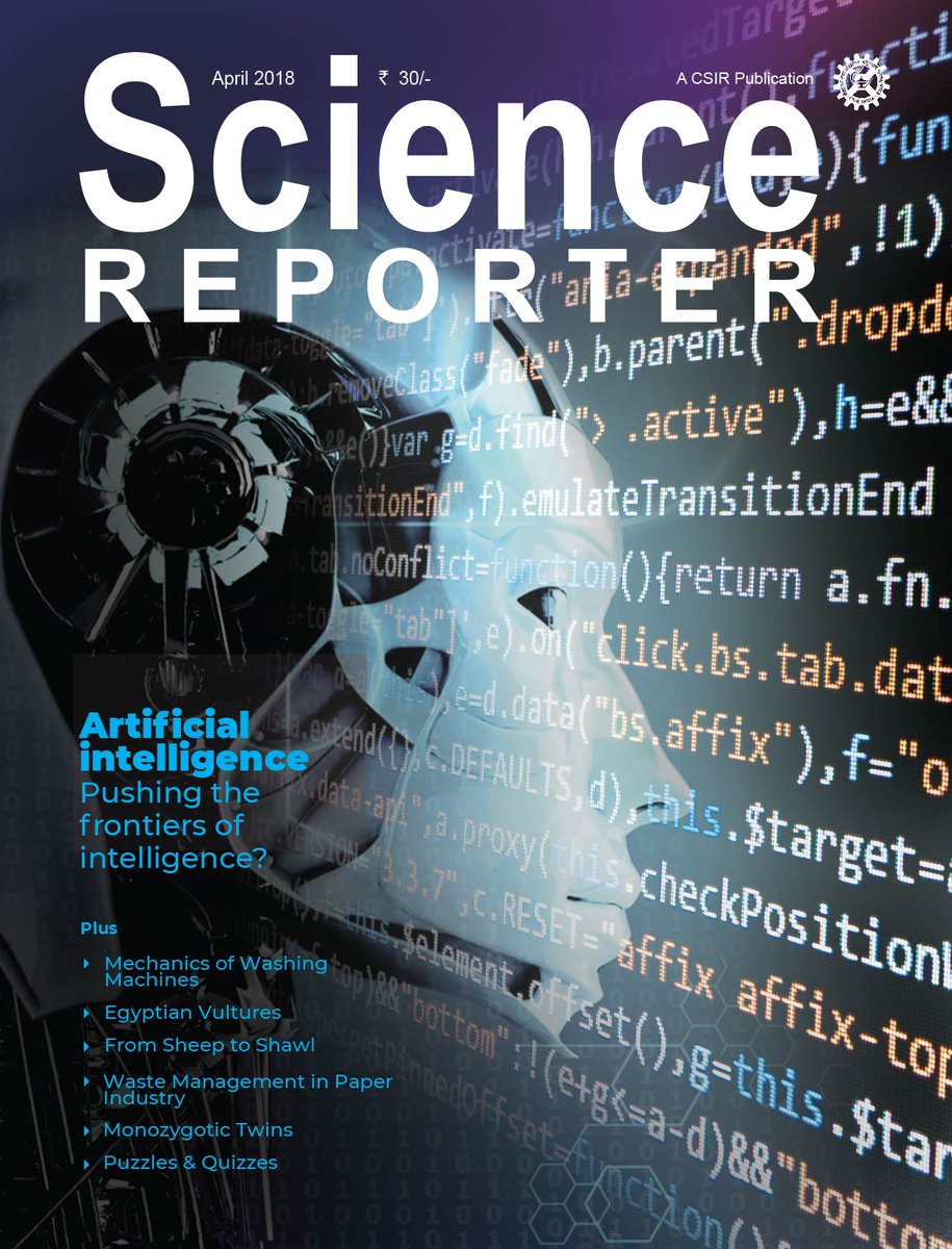 CSIR_NIScPR's tweet image. CSIR-NISCAIR&apos;s #ScienceReporter April 2018 issue