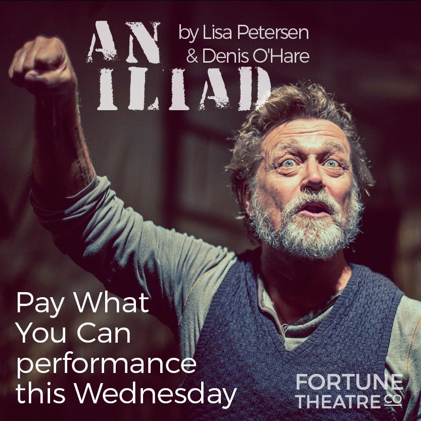 fortunetheatre's tweet photo. We've got TWO Pay What You Can performances this week - An Iliad (Wednesday) and Robin Hood (Friday), so much accessible theatre to sink your teeth into! https://t.co/3gsefZnE2q