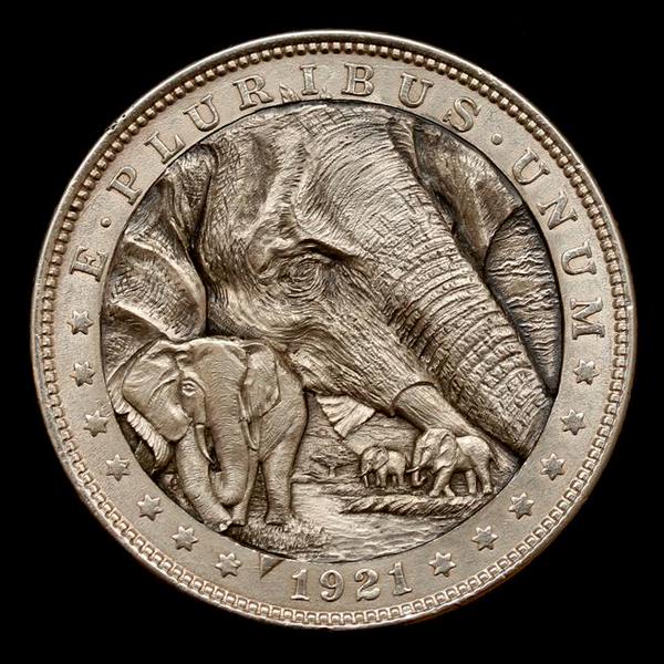 Hobo_Nickel_Soc's tweet photo. #SaveTheElephantDay Nature's great masterpiece, an #Elephant 
#HoboNickel #CoinArt #CoinCarvings by #AlexOstrogradsky https://t.co/KGBS4WaPxz