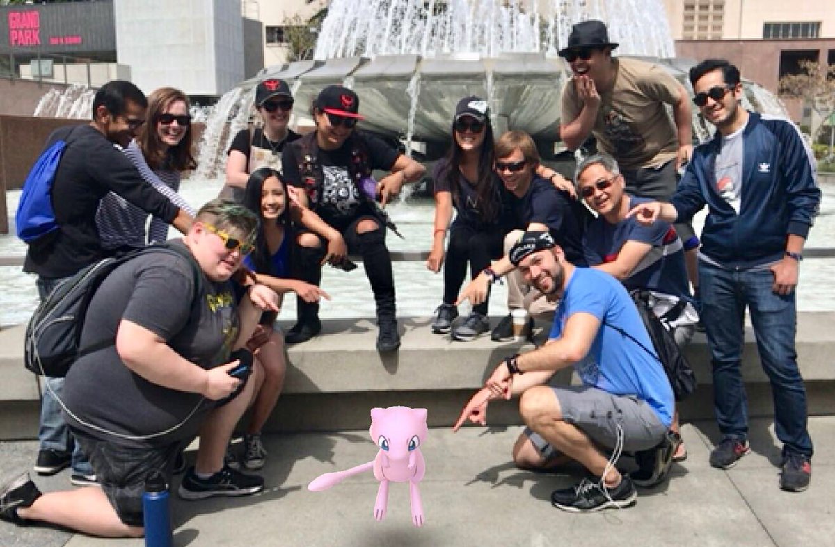HTWIII's tweet photo. Rising to the challenge; the DTLA Mew Crew! #FindMew @PokemonGoApp https://t.co/N7DrFO9BFq