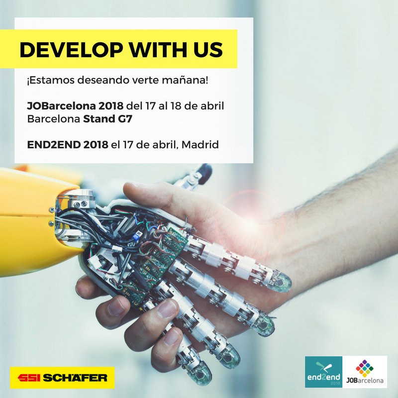 ssi_schaefer_es's tweet photo. Mañana estaremos en dos congresos de referencia nacional: #JOBarcelona de @jobinplanet, de empleo y orientación laboral, y en #end2endRETAIL, Congreso Retail Supply Chain Solutions,¡Ven a conocernos!#SSISchaeferDevelopingTogether #Intralogistica #LogisticaInnovadora #SSISchaefer https://t.co/XN3KSEhsuQ
