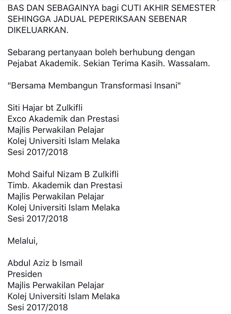 mppkuim's tweet photo. [ROMBAKAN JADUAL PEPERIKSAAN AKHIR SEMESTER SEMPENA PRU-14] https://t.co/cdcjKHz2gZ