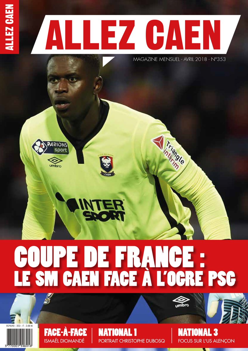 MatBilleaud's tweet photo. A 3 jours du match entre le @SMCaen et le @PSG_inside c'est le moment de (re)découvrir le dernier numéro #ALLEZCAEN spécial 1/2 de @coupedefrance avec @samba_brice en UNE, une ITW d'Ismaël #Diomandé et les souvenirs de Cyrille #Watier sur la seule demie disputée par le SMC https://t.co/AbsGUNK6pW