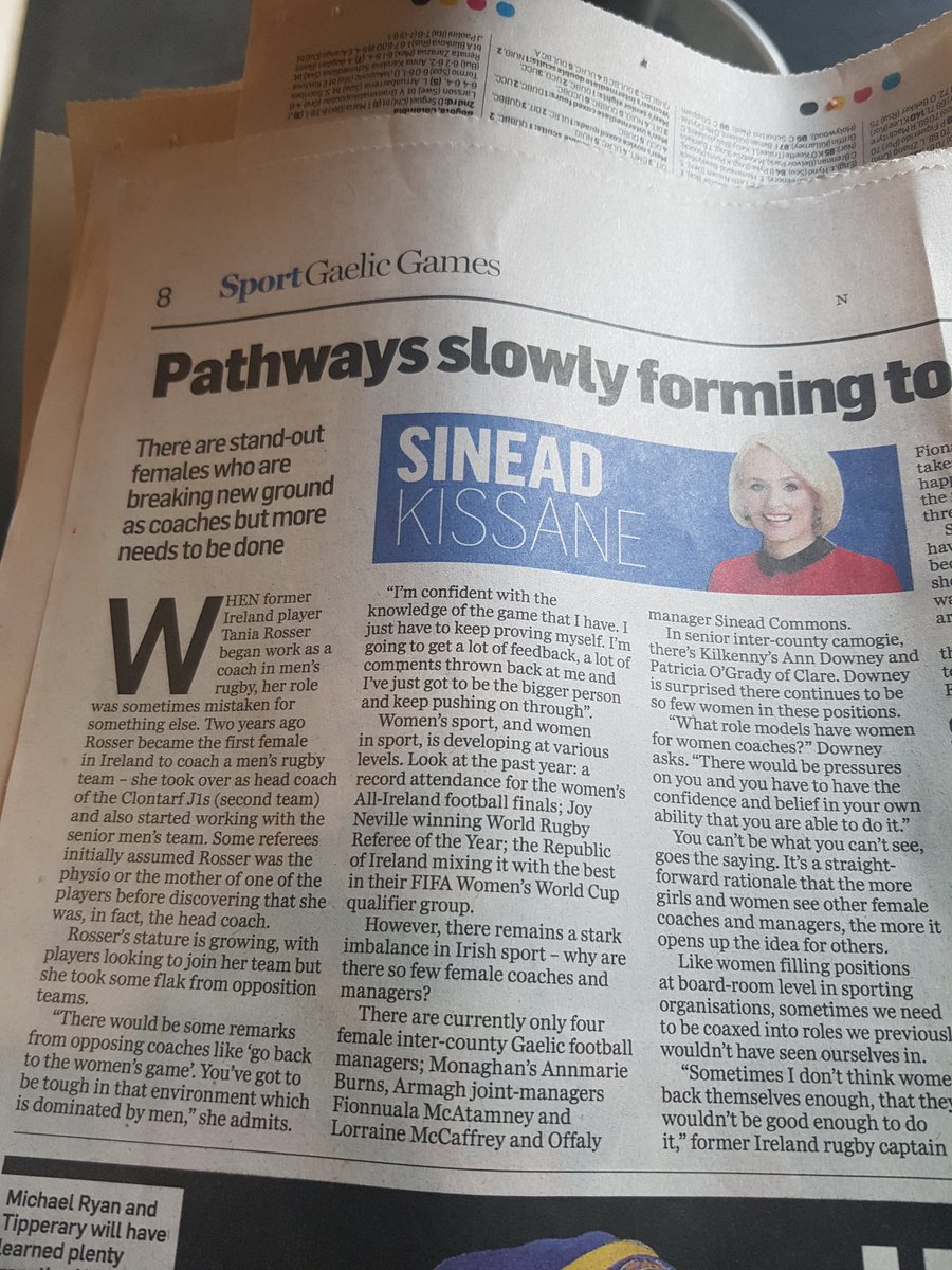 tarnross's tweet photo. A little insight of being a female coach and coaching in the men's game.  Thanks for the interview @sineadkissane also a big thank you to Terry and the committee from @ClontarfRugby for giving me the opportunity and support through the last 2 years!! https://t.co/4kpcJElMey