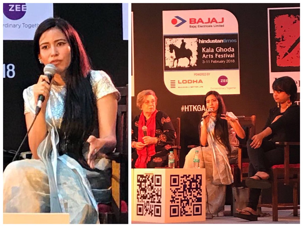 KalanecaIndia's tweet photo. It is said that ‘ She who leaves a trail of glitter is never forgotten!’
Draped in a silver #UppadaTissue saree from #Kalaneca is the very gorgeous @sharonirani as one of the esteemed panelist sharing her views in a panel discussion at #htkgaf2018 .
#Stylediaries #WomenPower https://t.co/eEPtFUp3rv