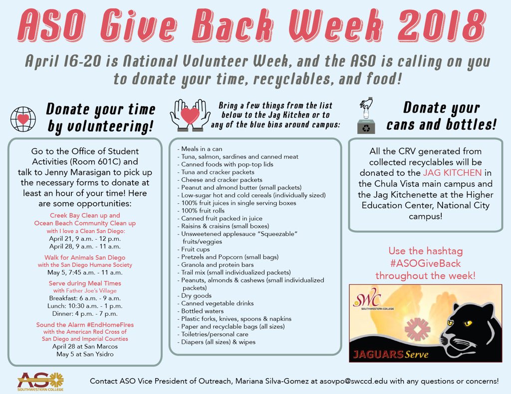 Palestine_Rules's tweet photo. April 16th-20th your ASO will be hosting a ‘Give Back Week’ that will feature many opportunities for volunteer work! You can donate your time, food goods, bottles & cans and earn a certificate for your efforts as well! Be a community member and join in☺️ #ASOGiveback https://t.co/dCXINavUUP
