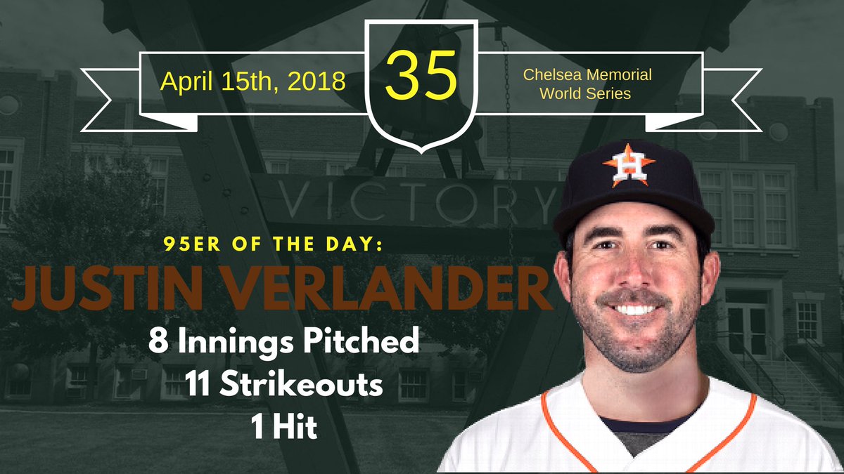 Valley95ers's tweet photo. Our April 15th, and 2nd time 95er of the day, goes to Justin Verlander who pitched an incredible 8 innings of 1 hit ball today! 

#95Problems🔨 https://t.co/Jw6qz6Xedj