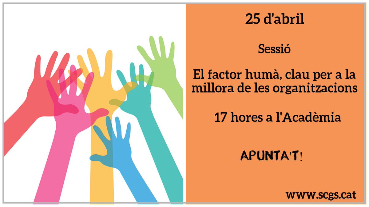 gestiosanitaria's tweet photo. Obertes inscripcions! 25 d'abril. Sessió sobre El factor humà, clau per a la millora de les organitzacions amb @FundFactorHuma @AnnaFornes https://t.co/O571tl2vwg #factorhuma https://t.co/6OvIaaBrI9