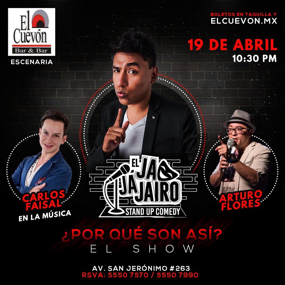 lemonmexico's tweet photo. Mañana regalaremos boletos para disfrutar del show de @eljajajairo en @ElCuevonMX; Pendientes de la dinámica para ganar; por lo pronto RT y ser seguidores. https://t.co/WEjA5ZNV2C