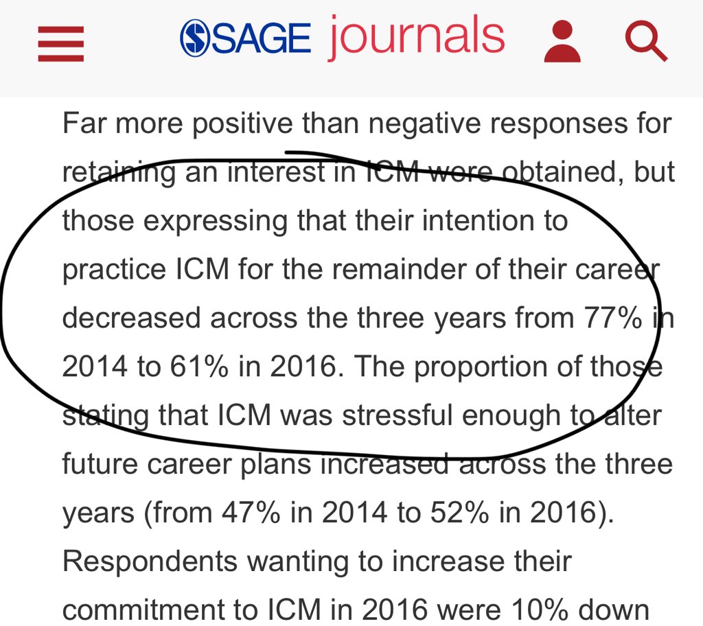 Nitin Arora (@aroradrn) on Twitter photo I find this particularly worrying
Lots of intensivists don’t see themselves doing #ICM to the end of their career
How can we support and retain intensivists?
<a href="/iceman_ex/">Segun Olusanya (He/Him) iceman_ex@critcare.social</a> <a href="/DannytheBaker/">Daniele Bryden</a> <a href="/stevemathieu75/">Steve Mathieu</a> <a href="/avkwong/">Adrian Wong</a>
journals.sagepub.com/doi/10.1177/17… I find this particularly worrying
Lots of intensivists don’t see themselves doing #ICM to the end of their career
How can we support and retain intensivists?
<a href="/iceman_ex/">Segun Olusanya (He/Him) iceman_ex@critcare.social</a> <a href="/DannytheBaker/">Daniele Bryden</a> <a href="/stevemathieu75/">Steve Mathieu</a> <a href="/avkwong/">Adrian Wong</a>
journals.sagepub.com/doi/10.1177/17…