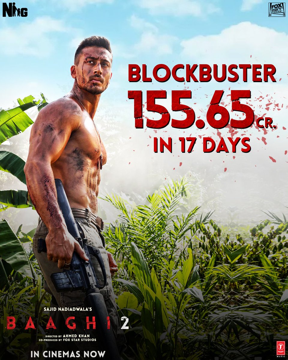 NGEMovies's tweet photo. Thank you India for all the love❤and for making #SajidNadiadwala's #Baaghi2 the biggest ACTION BLOCKBUSTER of 2018 💯 Book your tickets and join the rebellion now - https://t.co/FZMGi6Z06i

@iTIGERSHROFF @DishPatani @khan_ahmedasas @foxstarhindi @wardanadiadwala https://t.co/clas4lm0z3