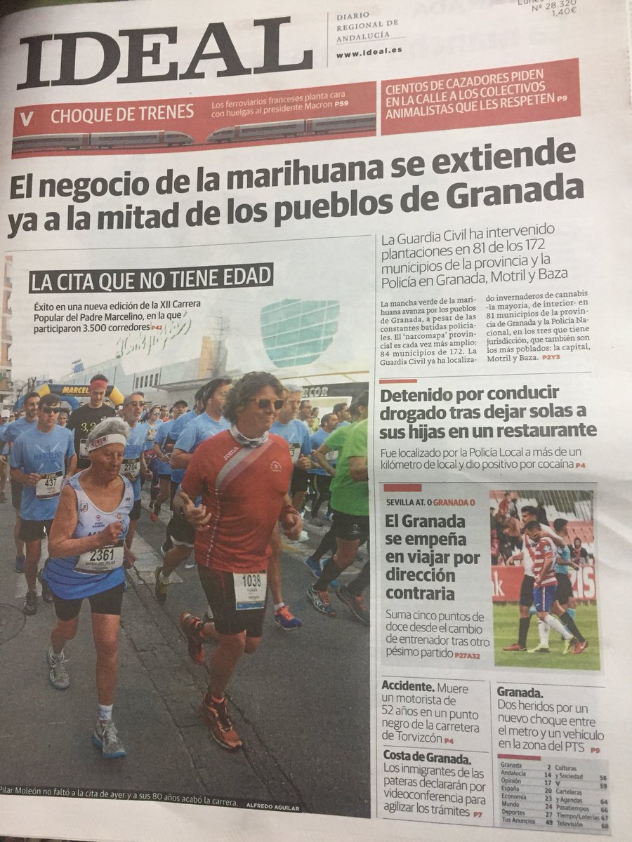 MariedeFrance8's tweet photo. ¡Muy buenos días! La solidaridad, en portada. 
@ideal_granada @granadahoy ¡a preparar la #XIIIMPM! 

#XIIMPM #EstaEsLaMarcelino #FelizLunes https://t.co/AzfOrsoCHH