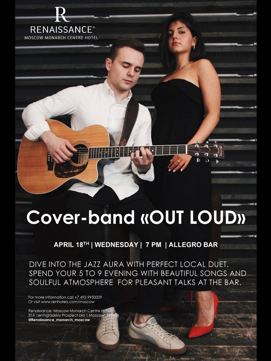 RenMoscow's tweet photo. On April 18th at 7 pm we invite you in #AllegroBar to dive into the jazz aura with perfect local duet. Spend your #5to9 evening with beautiful songs and soulful atmosphere for pleasant talks at the bar. #RenaissanceMoscow #RenMoscow  #RenHotels #BusinessUnusual https://t.co/fXL1Nhrx2p