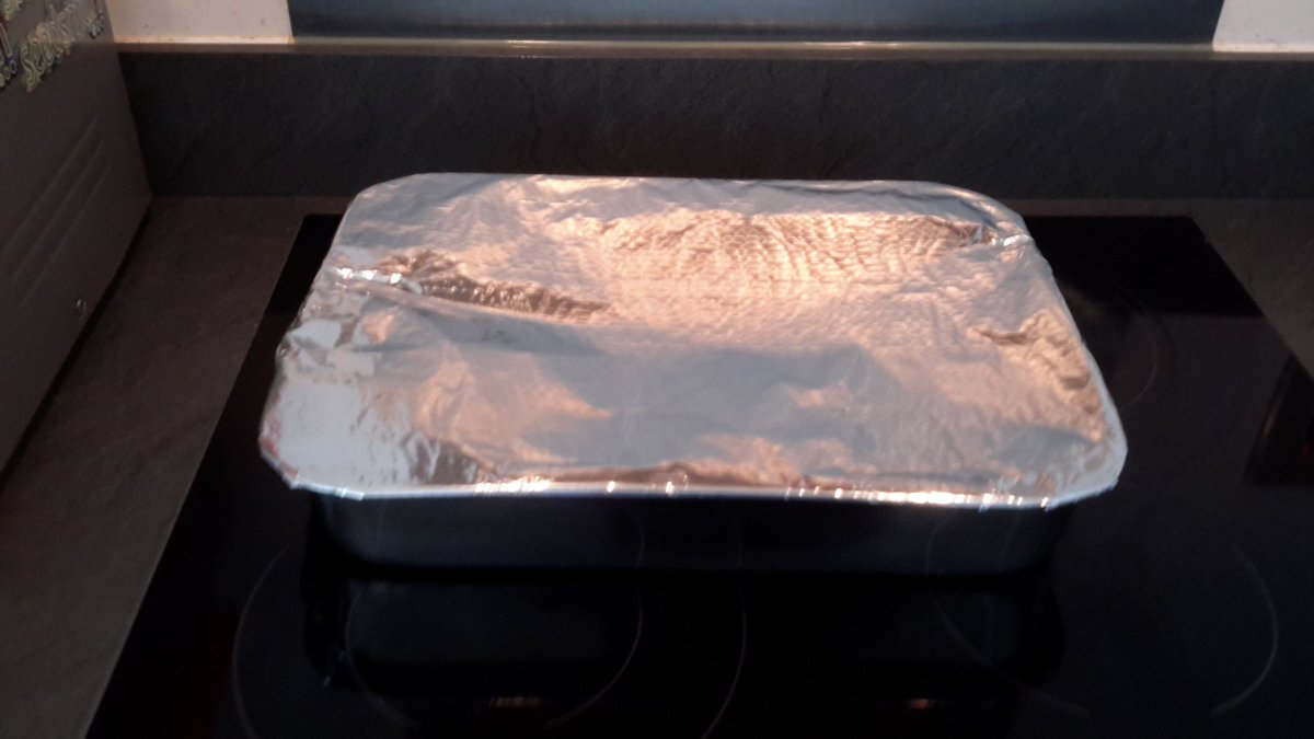 Rpphanna's tweet photo. I'm making Cannabutter today. 1) set your fan oven to 100 Celsius. 2) put all your loose leaves (& trichome encrusted twigs) in a baking tray with greaseproof paper, then cover with aluminium foil. Put in the oven for 30 minutes, no longer. #Cannabutter #Cannabis #420Cooking https://t.co/L7INf8d4Ha