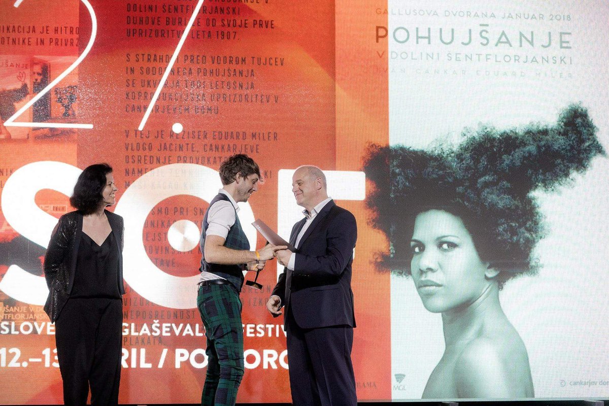Jacinta2018's tweet photo. Izjemno drugo mesto najuspešnejših blagovnih znamk v Sloveniji v preteklem oglaševalskem letu na 27. SOF-u za #pohujšanje 🏅 Podoba koprodukcijske uprizoritve Pohujšanje v dolini šentflorjanski, ki jo je zasnoval kreativni direktor Aljoša Bagola, je prejela kar 3 visoka odličja! https://t.co/GLCP10dN1U
