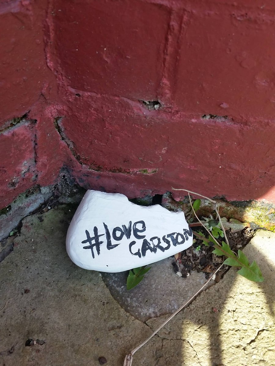 LoveGarston's tweet photo. A gang of brightly coloured stones has been spotted around Garston recently... find one, take a photo, tweet or Facebook it and then re-hide it for other Garston folk to find. #LoveGarstonCommunity #CommunityFun https://t.co/LiAhOuEDOz