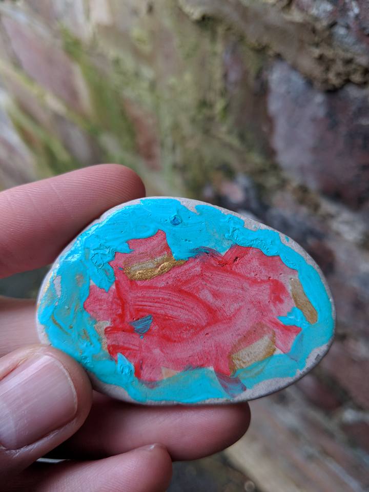 LoveGarston's tweet photo. A gang of brightly coloured stones has been spotted around Garston recently... find one, take a photo, tweet or Facebook it and then re-hide it for other Garston folk to find. #LoveGarstonCommunity #CommunityFun https://t.co/LiAhOuEDOz