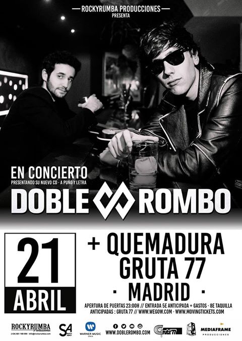 movingtickets's tweet photo. Esta semana en @gruta77madrid viene MUUY completa! 20ABR #Concierto #jagermusic con #Zeke #Zero5 y #Nitropollo y 21ABR @doblerombo + @Quemadura_Rock! Entradas 🎫 https://t.co/l0j4aN2uit #Madrid #rock https://t.co/T6TedlkDMj