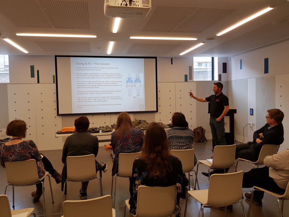 PeteAJohnston's tweet image. It&apos;s been a great morning here for the Collections div at @NAM_London as we get to grips with the new VIRTUS system that&apos;s being issued to British troops. Fascinating to hear about the science that went into it&apos;s development. Thanks to @SourceTactical for providing it