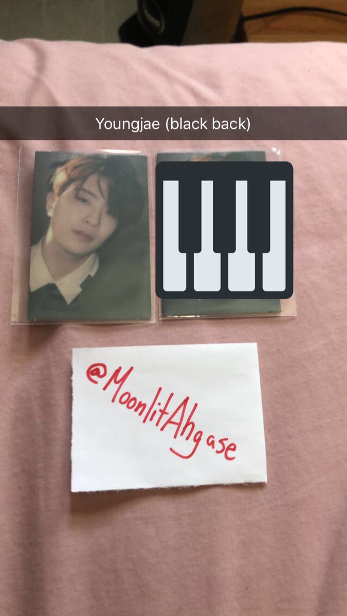 WTT: GOT7 Eyes On You

Have: Youngjae black back
Want: JB/Yugyeom (any type)

From: USA
WW: no 😞
#GOT7 #got7photocardtrade