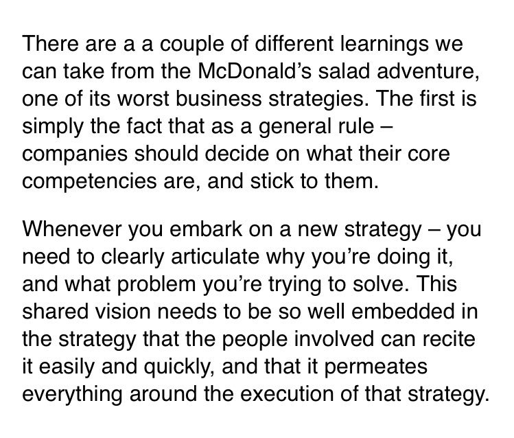 Kanwal_shahid12's tweet image. #core competencies #McDonalds salad-adventure #strategyfailure #execution #sharedvision @omarabedin