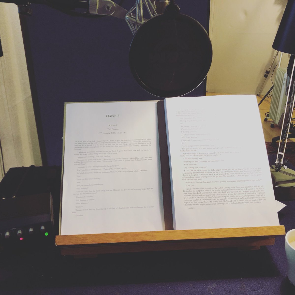 darrensully's tweet photo. Day 2 of recording Close Your Eyes! I can’t believe this book is out in less than 3 weeks!!!!
#CloseYour Eyes
#writerslife https://t.co/stn8wceofP