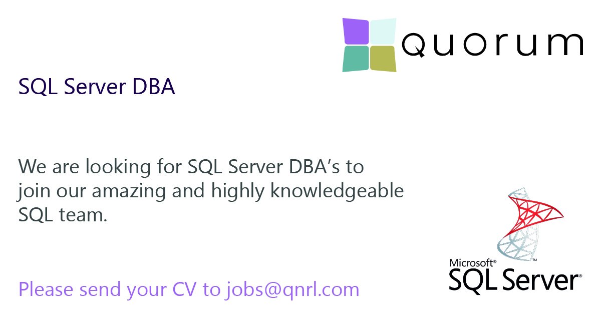 QNRLtweets's tweet photo. We're looking for self-driven, highly motivated permanent DBA to support our existing and steadily growing client base. #SQL #Server #Jobs #IT https://t.co/grmlVcGoNX https://t.co/3ApxOLnsRN